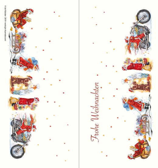 Greeting card "Santa Claus parade"