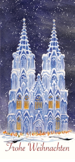 Grußkarte Kölner Dom  "Frohe Weihnachten"