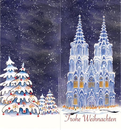 Grußkarte Kölner Dom  "Frohe Weihnachten"