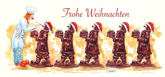 Weihnachtskarte "Schoko-Nikoläuse"