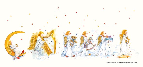 Greeting card "angel parade"