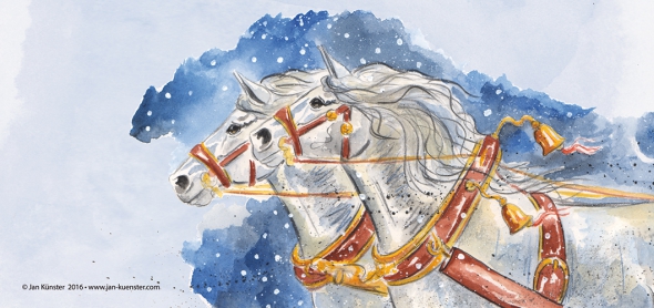 Greeting card "white horse"