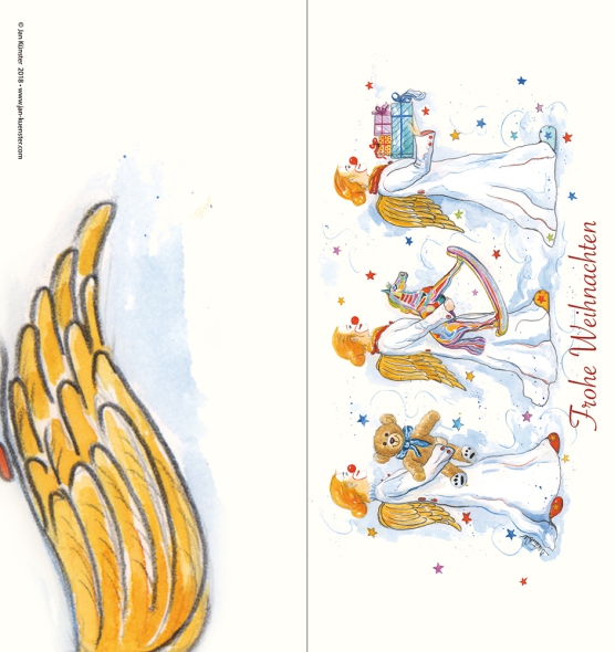 Greeting card "merry christmas - angel"